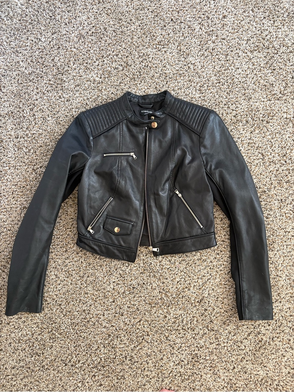 bebe Black Leather Jacket